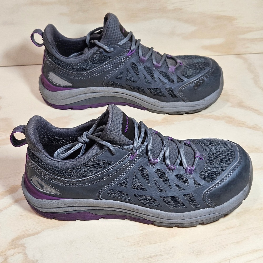 Red Wing 2343 Womens 8.5 D Grey Purple Safety Toe Work Sneakers Vibram Sole